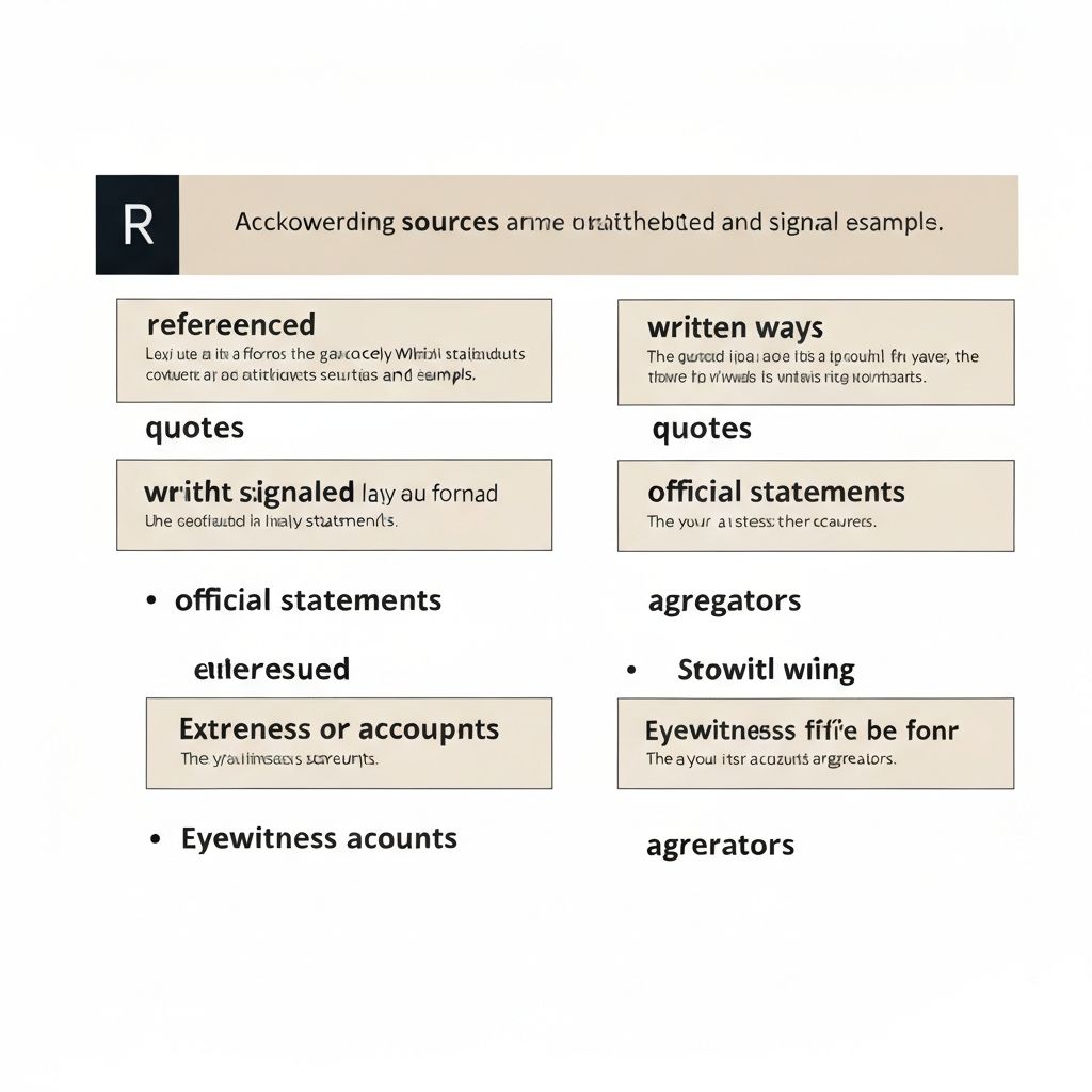 Примеры различных сигналов источников в текстах